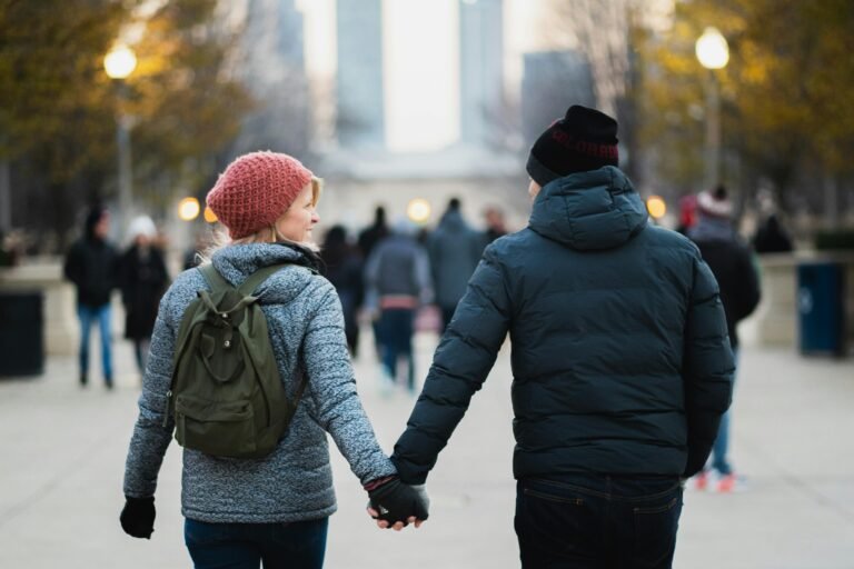 Forty and Fearless couple walking hand in hand