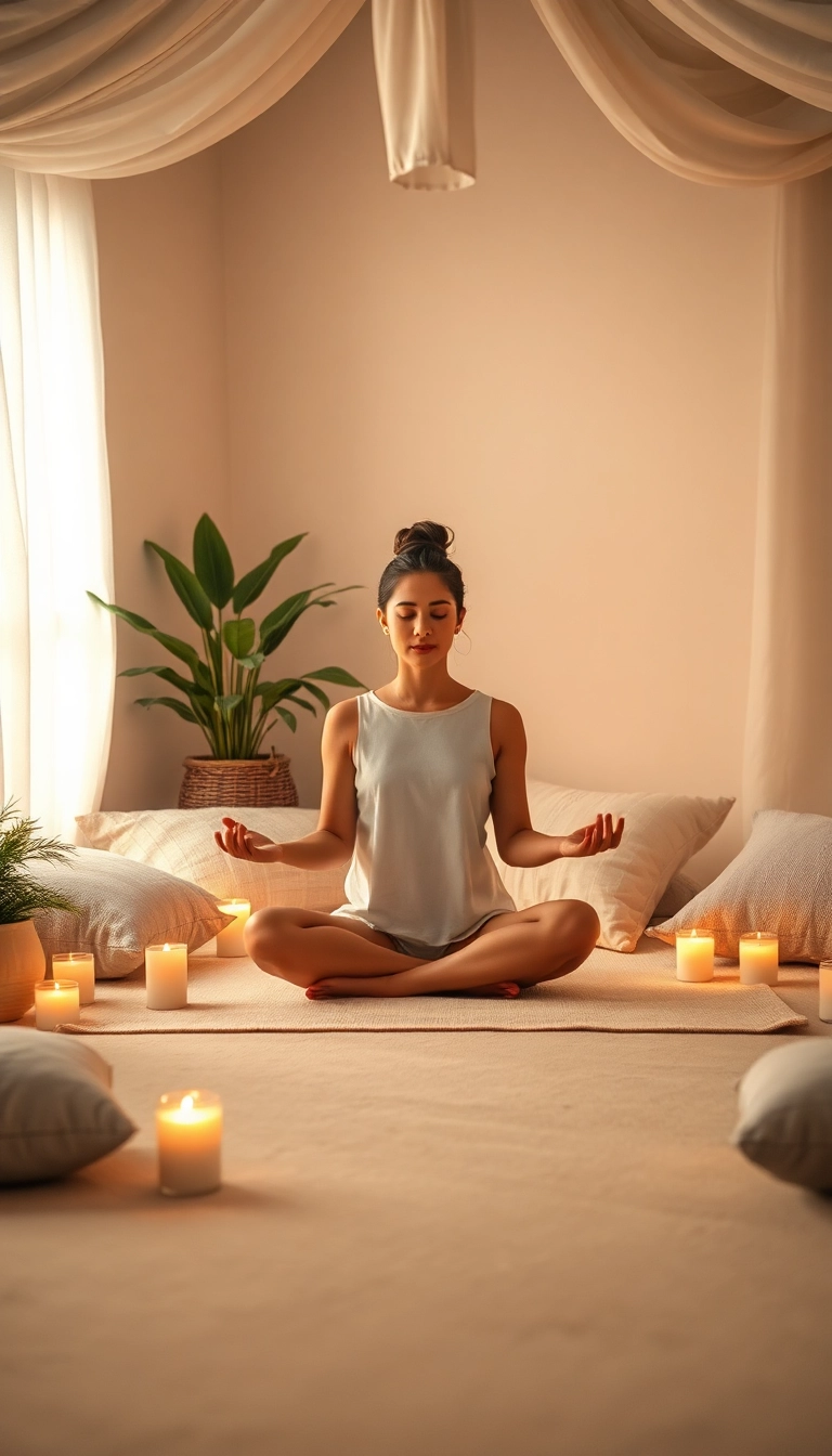 40 year old woman doing yoga